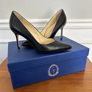 Sarah Flint Perfect Pumps 85, Size EU 37 / US 7, black calf leather stilettos